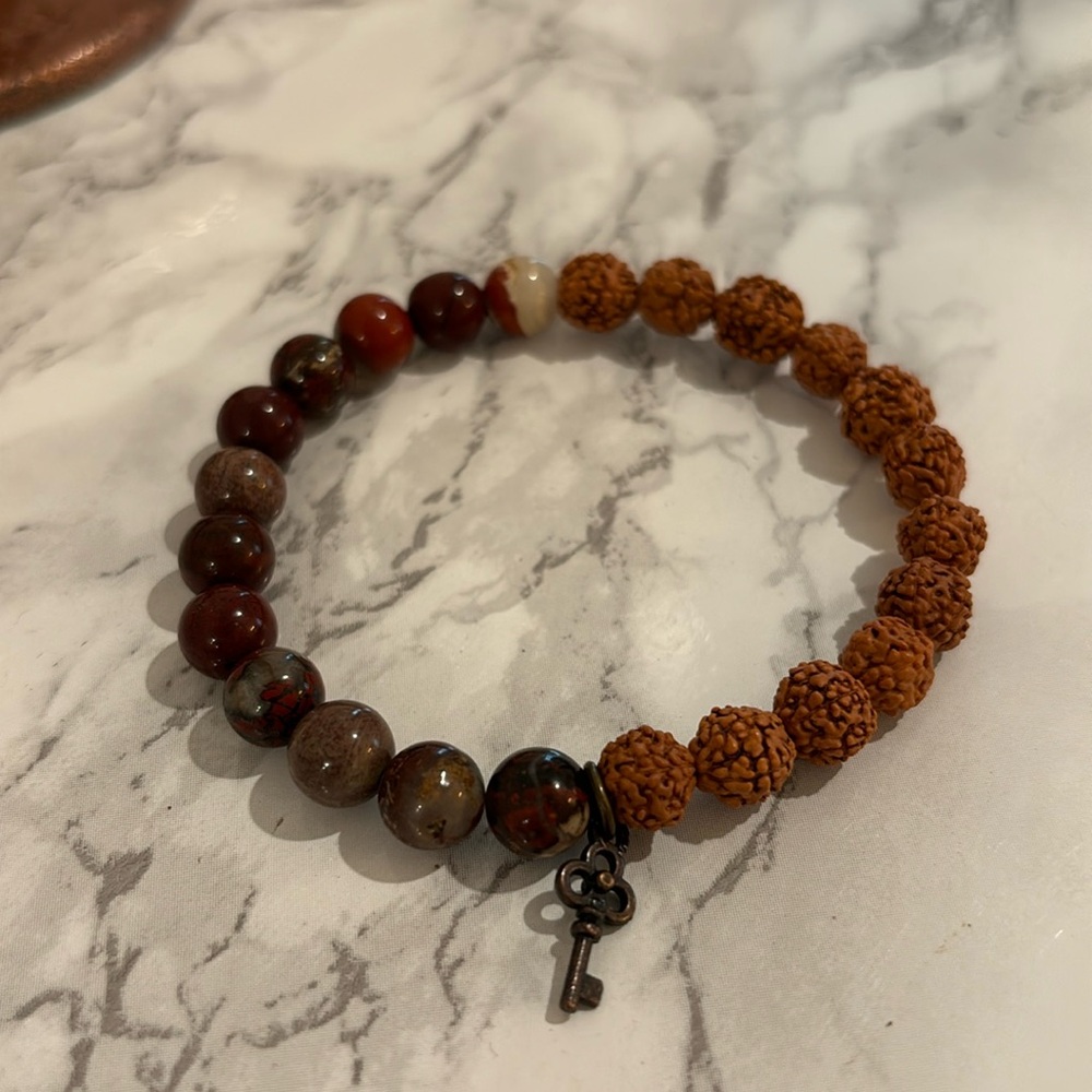 Poppy Jasper and Rudrasha Bracelet